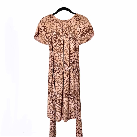 Rebecca Taylor Leopard Cheetah Tunic Shirt Pink/Tan Dress Size 2 - Picture 3 of 8
